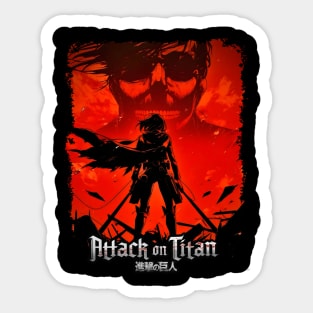 Mikasa Ackerman vs Titan Epic Design Sticker